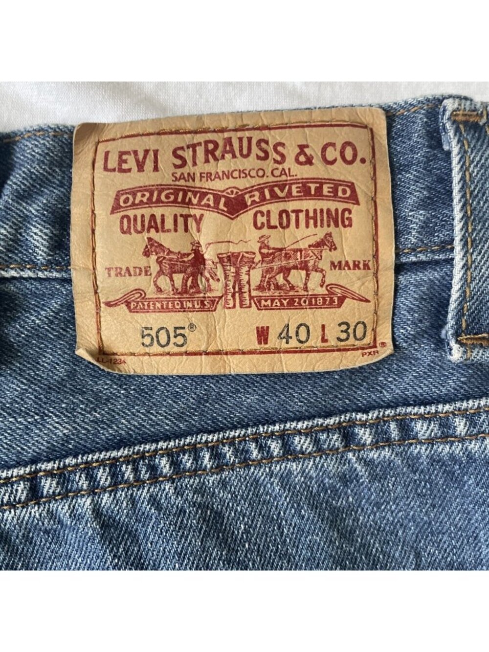 Levis 505 Jeans W40 L30 100% Cotton Blue Denim Regular Fit Mens